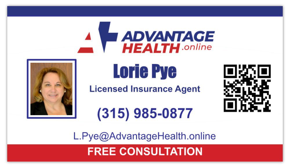 Insurance agent business card with photo and QR